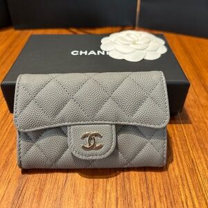 Chanel Classic Cardholder - Gray with Light Gold Hardware